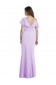 Ruffled Neckline Cold Shoulder Long Chiffon Bridesmaid Dress Brisbane