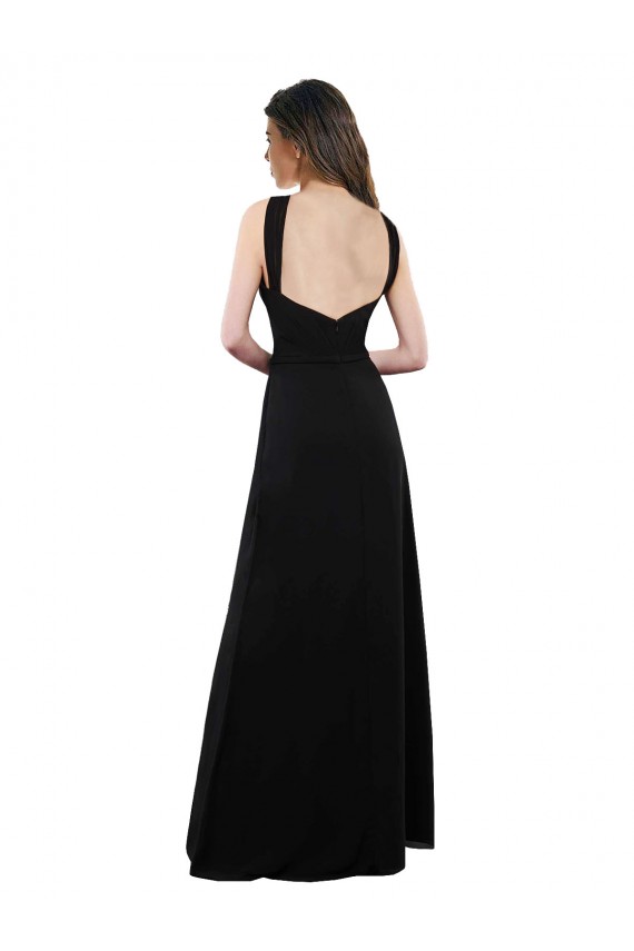 Chiffon A-Line Bridesmaid Dress with Criss Cross Halter Top Brisbane