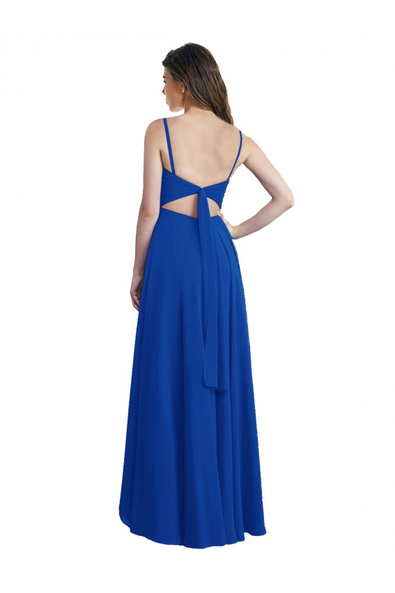 Draped High Low Chiffon Bridesmaid Dress with Cross Over Bodice Brisbane