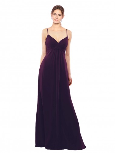 Floor Length A-Line Chiffon Bridesmaid Dress with Criss Cross Back Brisbane