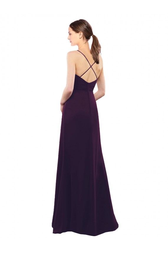 Floor Length A-Line Chiffon Bridesmaid Dress with Criss Cross Back Brisbane