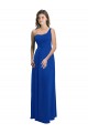 One Shoulder A-Line Chiffon Bridesmaid Dress with Pleated Bodice Brisbane