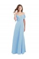 Cold Shoulde Chiffon Bridesmaid Dress with Wrap Bodice Brisbane