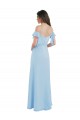 Cold Shoulde Chiffon Bridesmaid Dress with Wrap Bodice Brisbane