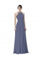 Halter Neck Ruched Bodice Chiffon Bridesmaid Dress Brisbane
