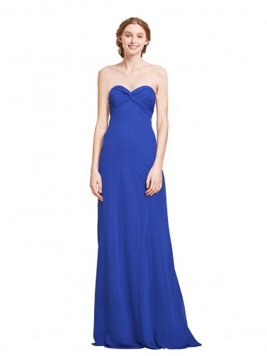 Sweetheart Neckline Chiffon Ruched Bodice Tie Back Bridesmaid Dress Brisbane