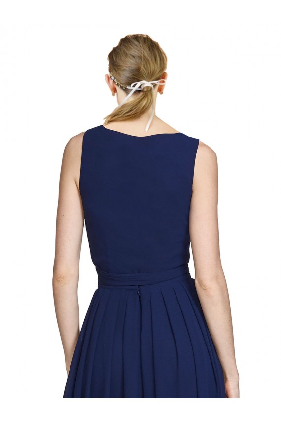 V-Neck Ruched Chiffon Bridesmaid Dress with Waistband Brisbane