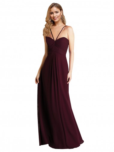 Long Chiffon Bridesmaid Dress with Sweetheart Neckline Brisbane