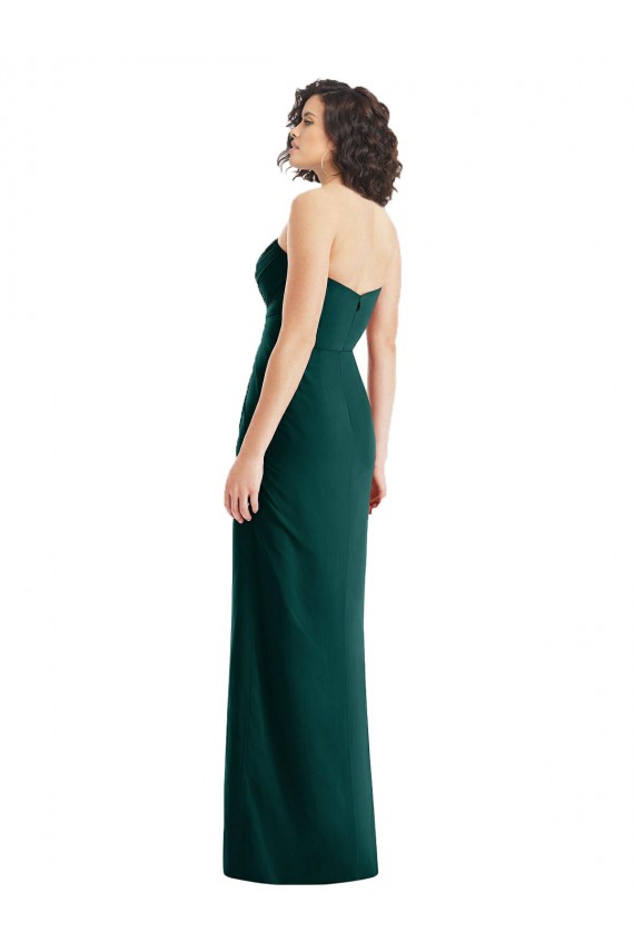 Twist Front Draped Chiffon Bridesmaid Dress with Slit Brisbane