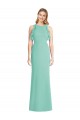 Jewel Neck Mermaid Open Back Chiffon Bridesmaid Dress Brisbane