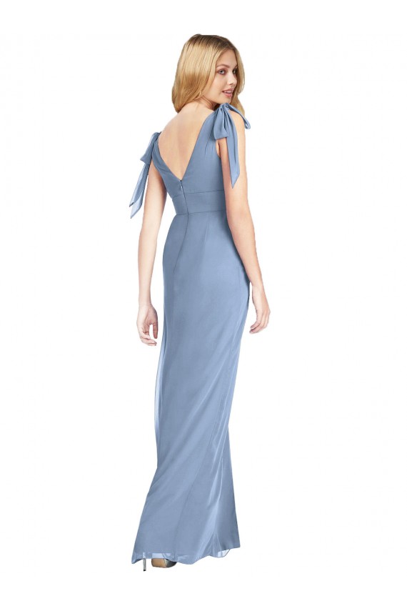 Bow-Shoulder Sleeveless Deep V-Back Mermaid Bridesmaid Dress Brisbane
