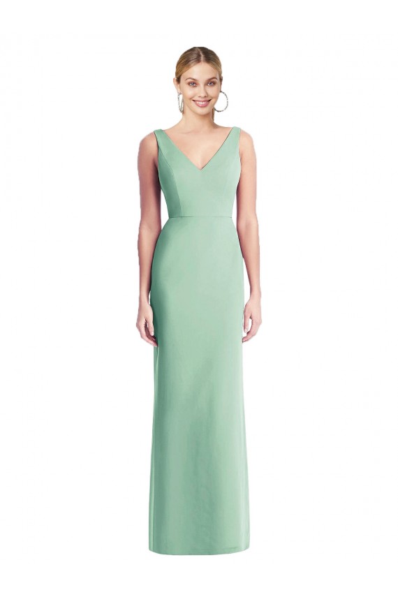 Sleeveless Tie Back Chiffon Trumpet Chiffon Bridesmaid Dress Brisbane