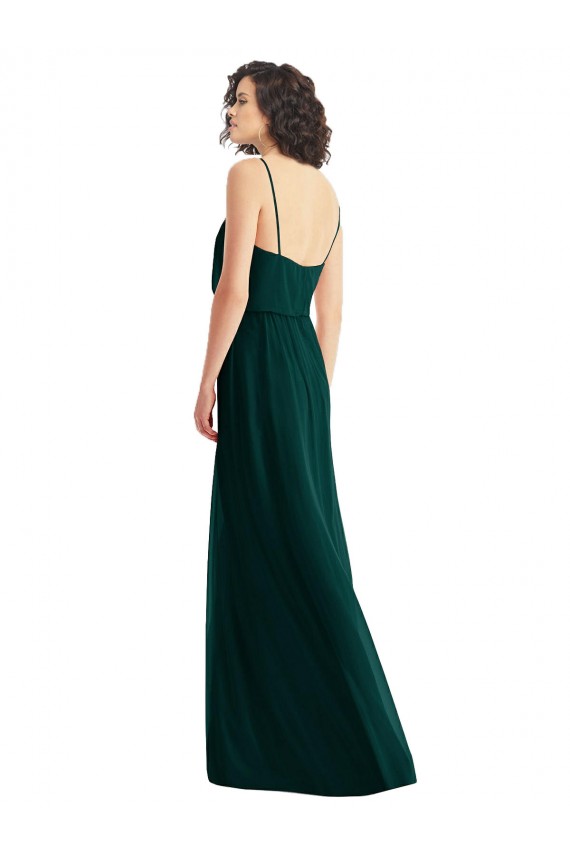 V-Neck Blouson Bodice Chiffon Maxi Bridesmaid Dress Brisbane