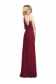 Full Length Draped Blouson Back Chiffon Maxi Bridesmaid Dress Brisbane