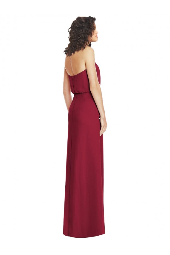 Full Length Lux Chiffon Blouson Bodice Bridesmaid Dress Brisbane