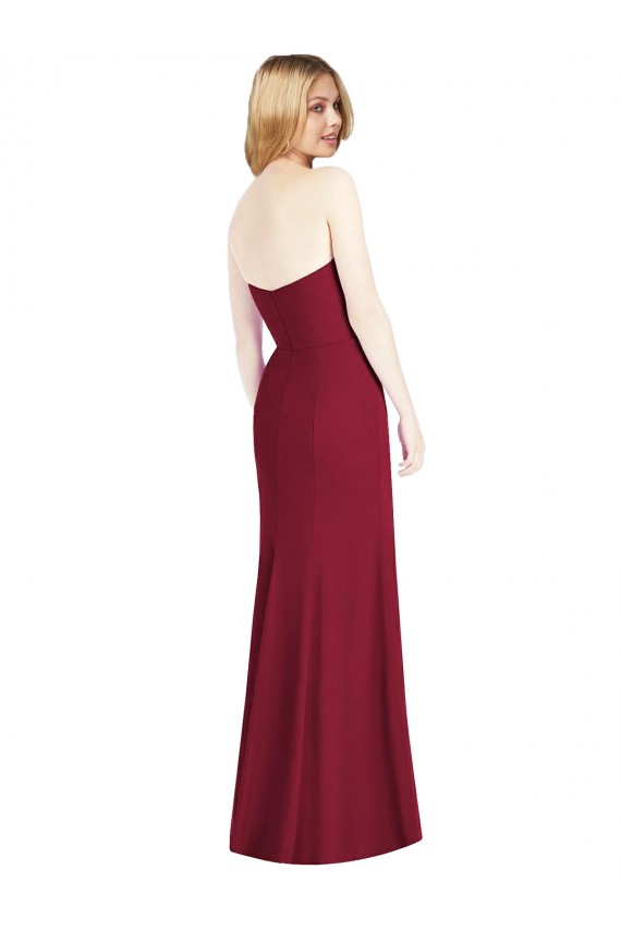Strapless Chiffon Trumpet Bridesmaid Dress with Front Slit Brisbane