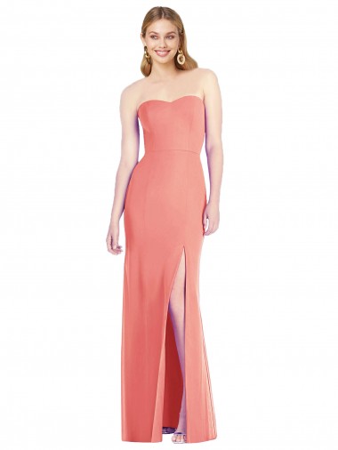 Strapless Chiffon Trumpet Bridesmaid Dress with Front Slit Brisbane
