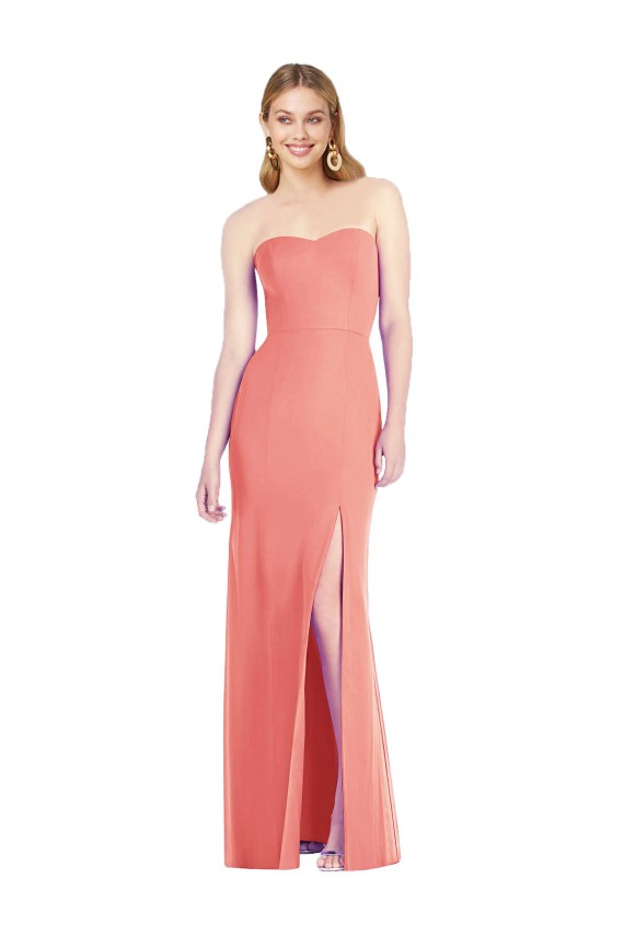 Strapless Chiffon Trumpet Bridesmaid Dress with Front Slit Brisbane