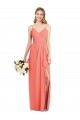 Spaghetti Strap Draped Skirt Chiffon Bridesmaid Dress with Front Slit Brisbane