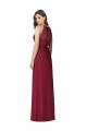 Halter Neck Full-Length Shirred Chiffon Bridesmaid Dress Brisbane