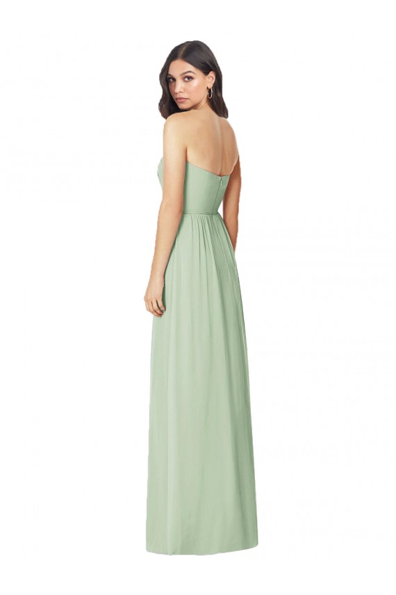 Strapless Sweetheart All-Over Shirring Chiffon Bridesmaid Dress Brisbane