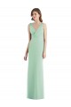 Sleek Open Back Chiffon V-Neck Bridesmaid Dress Brisbane