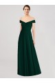 Full length Off the Shoulder Chiffon Bridesmaid Dress Brisbane