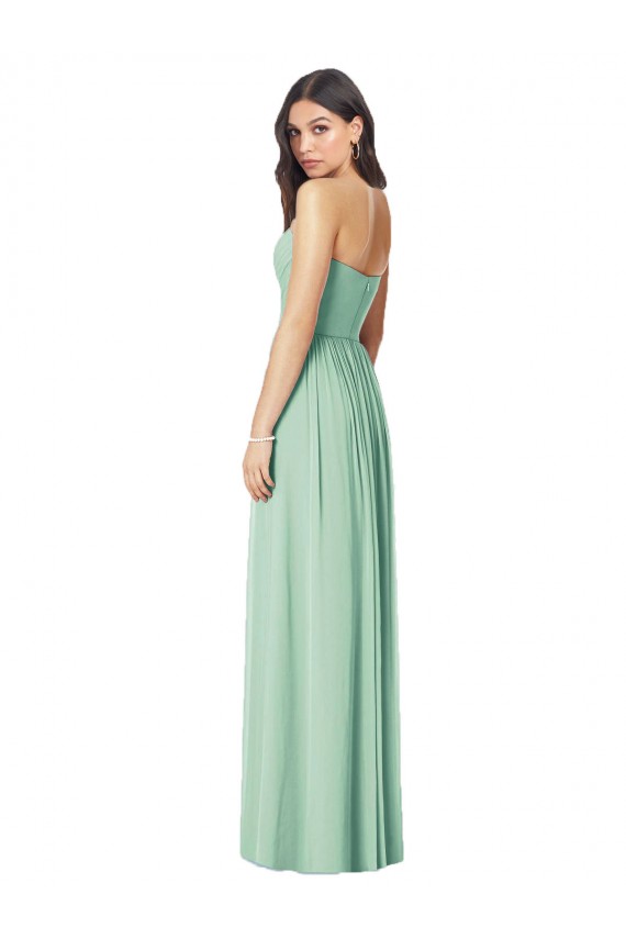 Draped Sweetheart Strapless Long Chiffon Bridesmaid Dress Brisbane