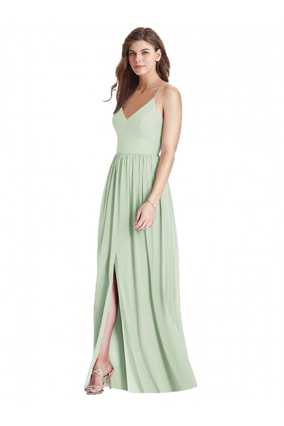 Criss Cross Strap Backless Maxi Long Chiffon Bridesmaid Dress Brisbane