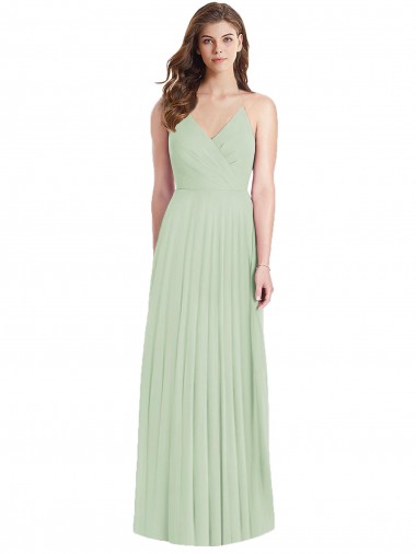 Ruffled Strap Cutout Wrap Maxi Chiffon Bridesmaid Dress Brisbane