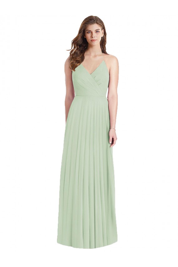 Ruffled Strap Cutout Wrap Maxi Chiffon Bridesmaid Dress Brisbane
