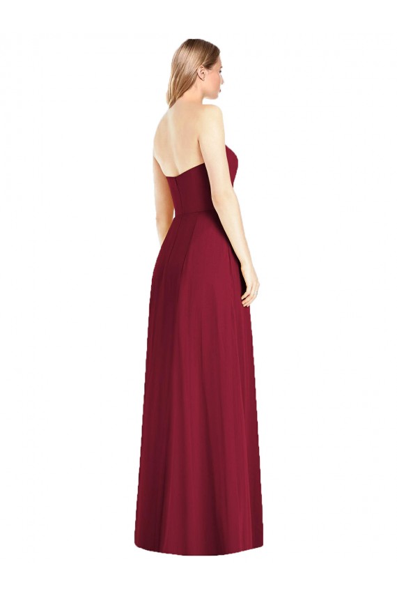 Strapless Notch Chiffon Maxi Bridesmaid Dress Brisbane