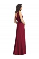 Draped V-Neck Long Sleeveless Chiffon Bridesmaid Dress Brisbane