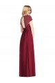 V-Neck Cap Sleeves Sheer Back Chiffon Bridesmaid Dress Brisbane