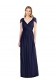 V-Neck Cap Sleeves Sheer Back Chiffon Bridesmaid Dress Brisbane