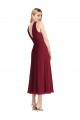 Midi Length Halter Plunging V-Back Chiffon Bridesmaid Dress / Cocktail Dress Brisbane