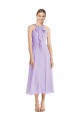 Midi Length Halter Plunging V-Back Chiffon Bridesmaid Dress / Cocktail Dress Brisbane