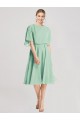 Open Back Flutter Sleeves Cocktail Length Chiffon Bridesmaid Dress Brisbane