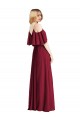 Spaghetti Straps V-Neck Chiffon Bridesmaid Dress with Sash Tie Brisbane