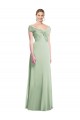 Draped Off the Shoulder Lux Chiffon Bridesmaid Dress Brisbane