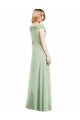 Draped Off the Shoulder Lux Chiffon Bridesmaid Dress Brisbane
