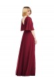 Full Length Lux Chiffon Flutter Sleeves Bridesmaid Dress Brisbane