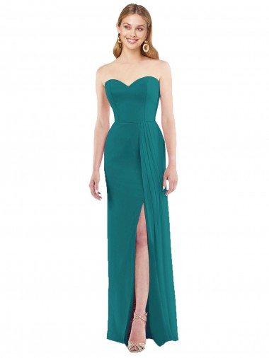 Sweetheart Neckline Lux Chiffon Bridesmaid Dress with Side Slit Brisbane