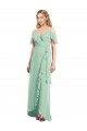 High Low Off the Shoulder Wrap Chiffon Bridesmaid Dress  Brisbane