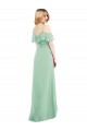 High Low Off the Shoulder Wrap Chiffon Bridesmaid Dress  Brisbane