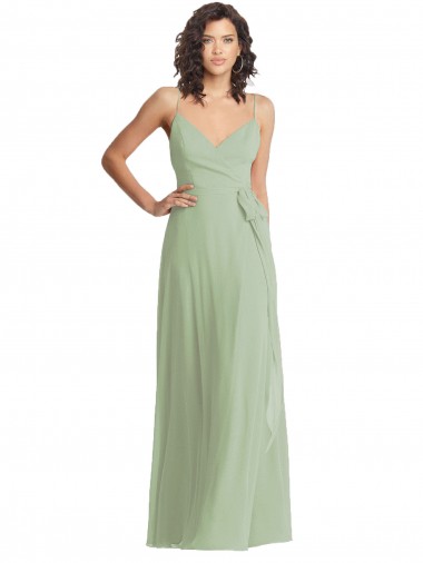 V-Neck Low Back Maxi Formal Wrap Chiffon Bridesmaid Dress Brisbane