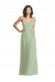 V-Neck Low Back Maxi Formal Wrap Chiffon Bridesmaid Dress Brisbane