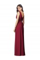 Draped V-Neck Shirred Chiffon Maxi Bridesmaid Dress Brisbane