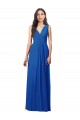Draped V-Neck Shirred Chiffon Maxi Bridesmaid Dress Brisbane