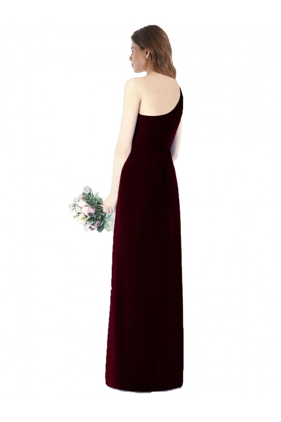 One Shoulder Chiffon Trumpet Bridesmaid Dress Brisbane
